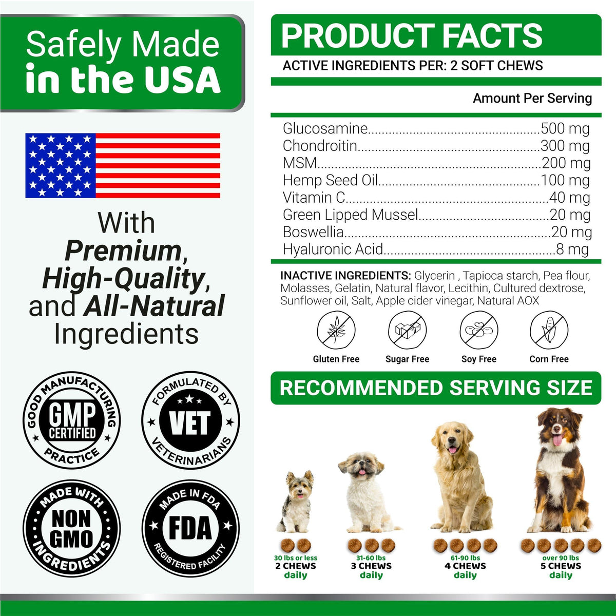 Glucosamine and chondroitin hip and joint supplement chews for dogs – 170 count – photo 3 of 6