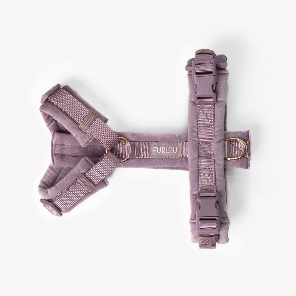 Lilac Velvet Dog Harness, alternate view