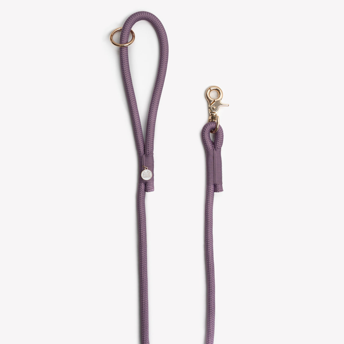 Lilac Braided Rope Leash, alternate view