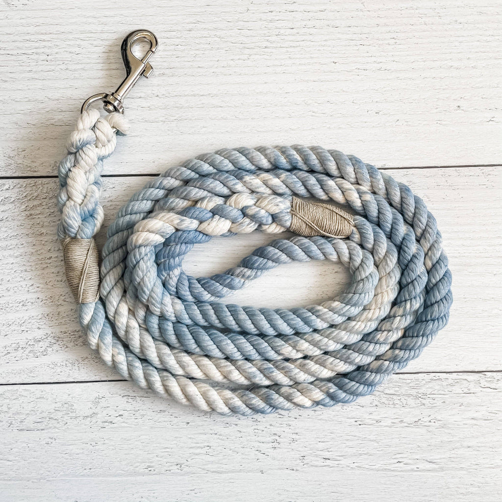 Sky Blue Marbled Dog Leash – 4 Feet, 3/8 Inch – alternate view 3
