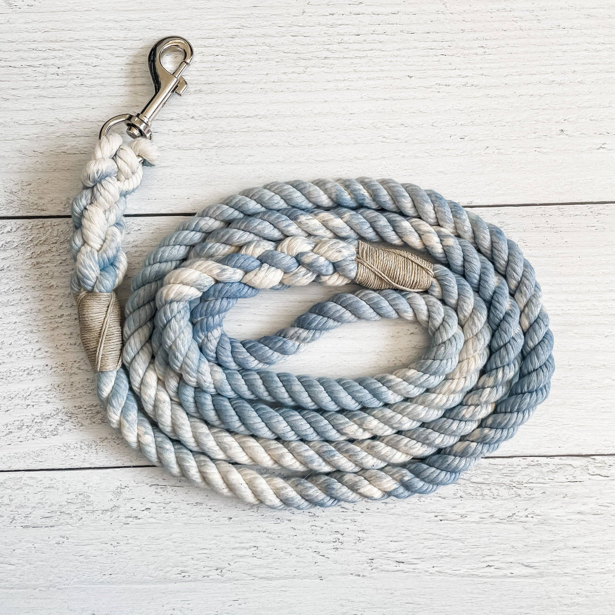 Sky Blue Marbled Dog Leash – 4 Feet, 3/8 Inch – alternate view 3