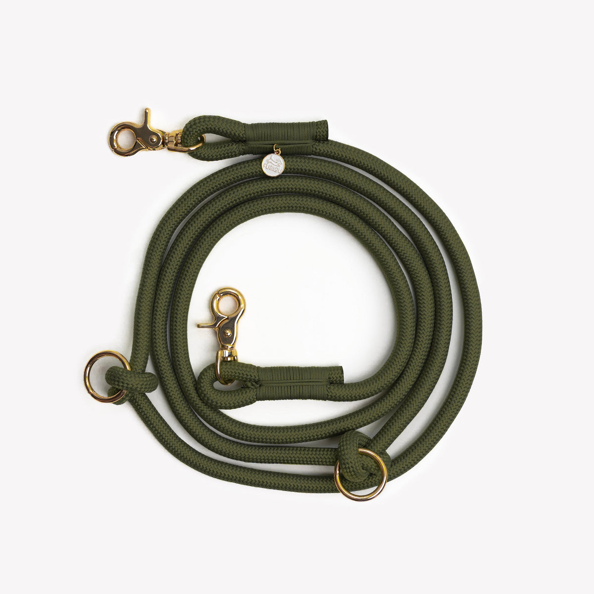 Moss Green Hands Free Braided Leash, alternate view