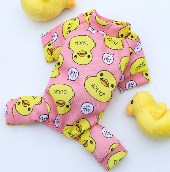 Duck Cartoon Pajamas for Dogs and Cats Four-Leg Pink Blue – photo 5 of 5