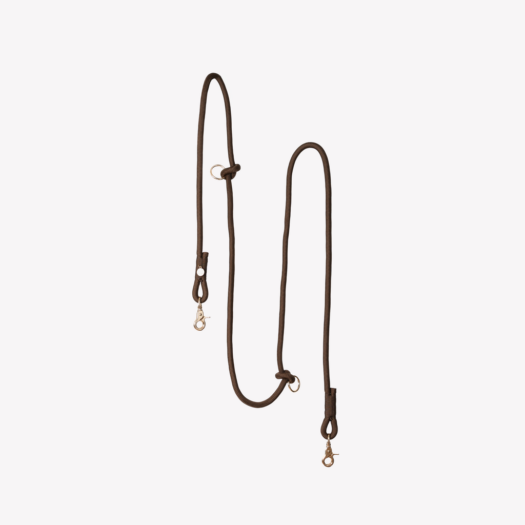 Brown Hands Free Braided Leash