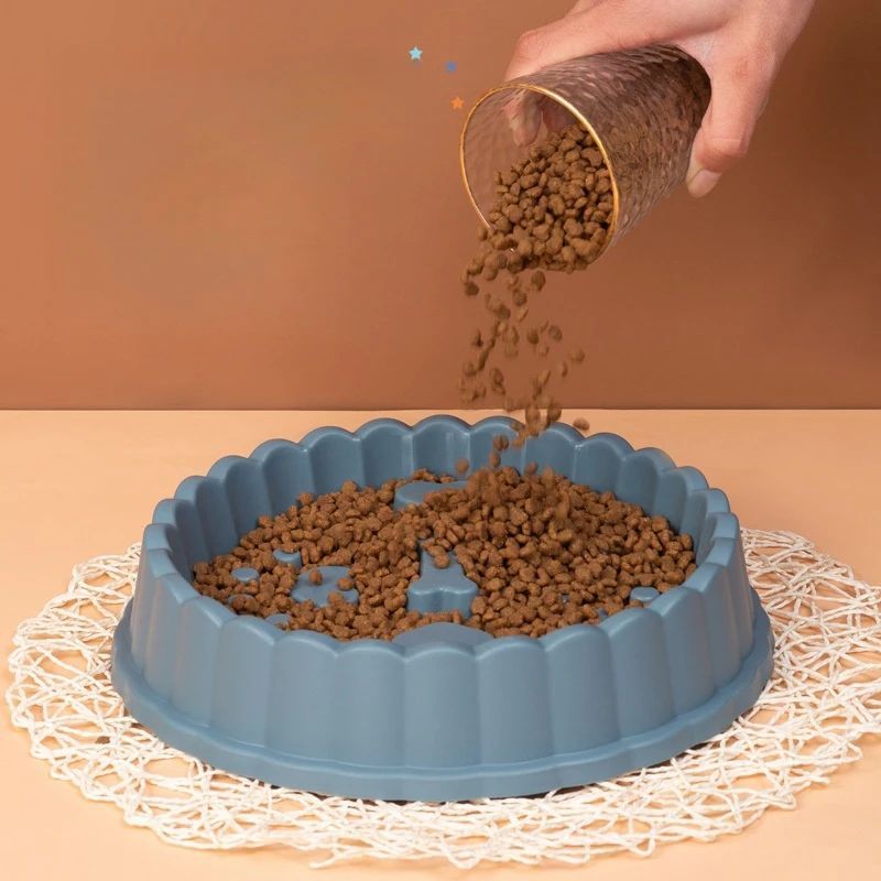 Slow Feeder Bowl for Dogs & Cats – Anti-Choking PP Dish, 27cm – front view