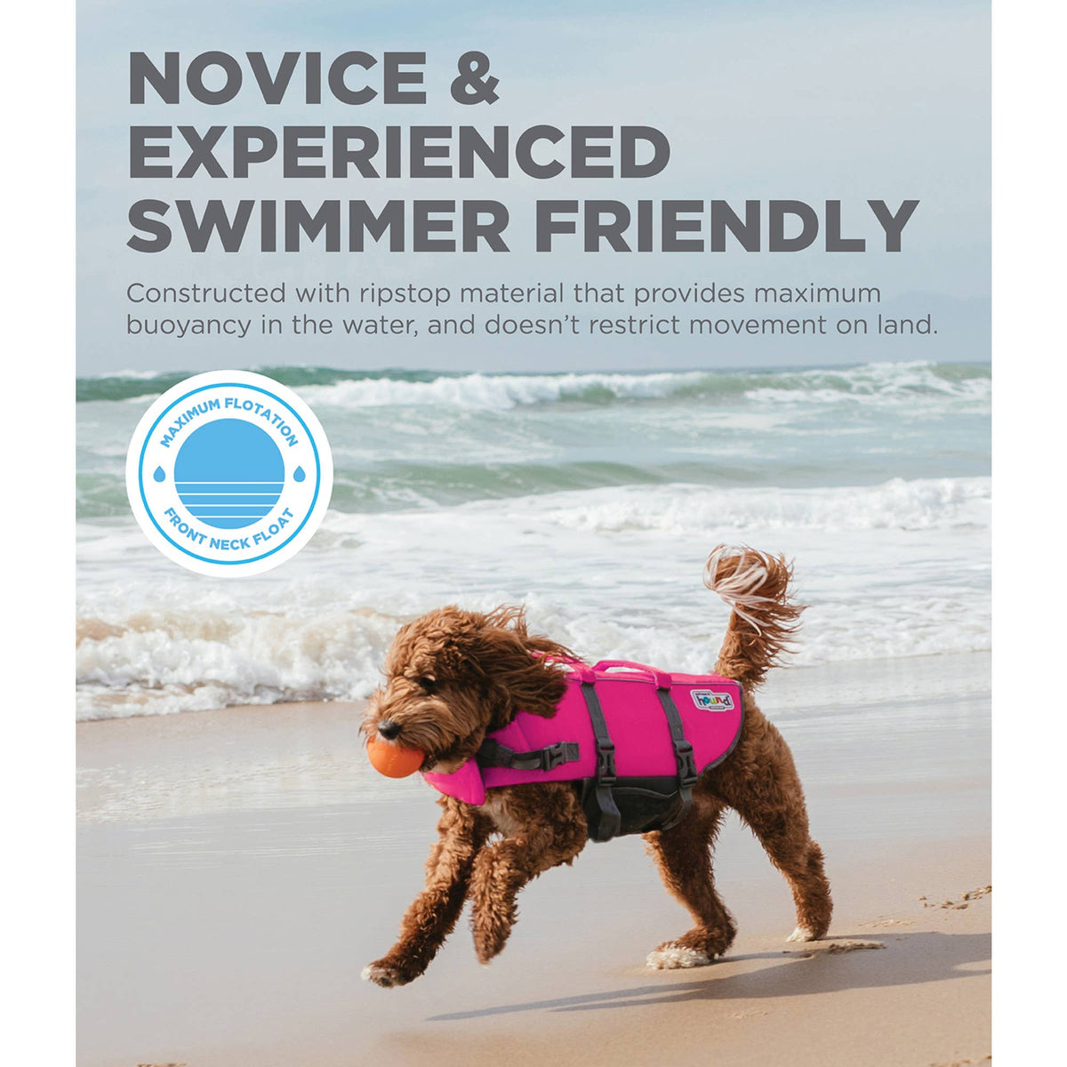 Outward Hound Granby Splash Dog Life Jacket – Pink, Large – alternate view 5