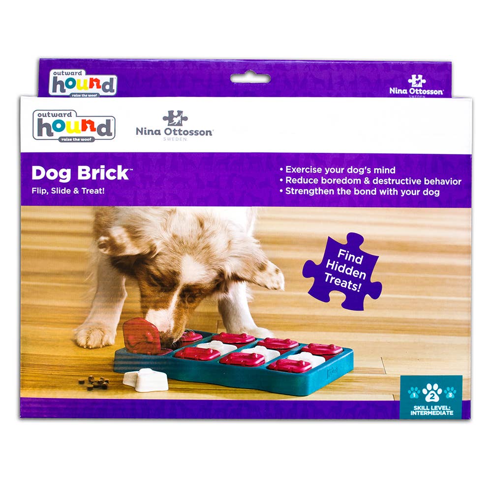 Nina Ottosson Dog Brick Interactive Treat Puzzle – Blue – alternate view 2