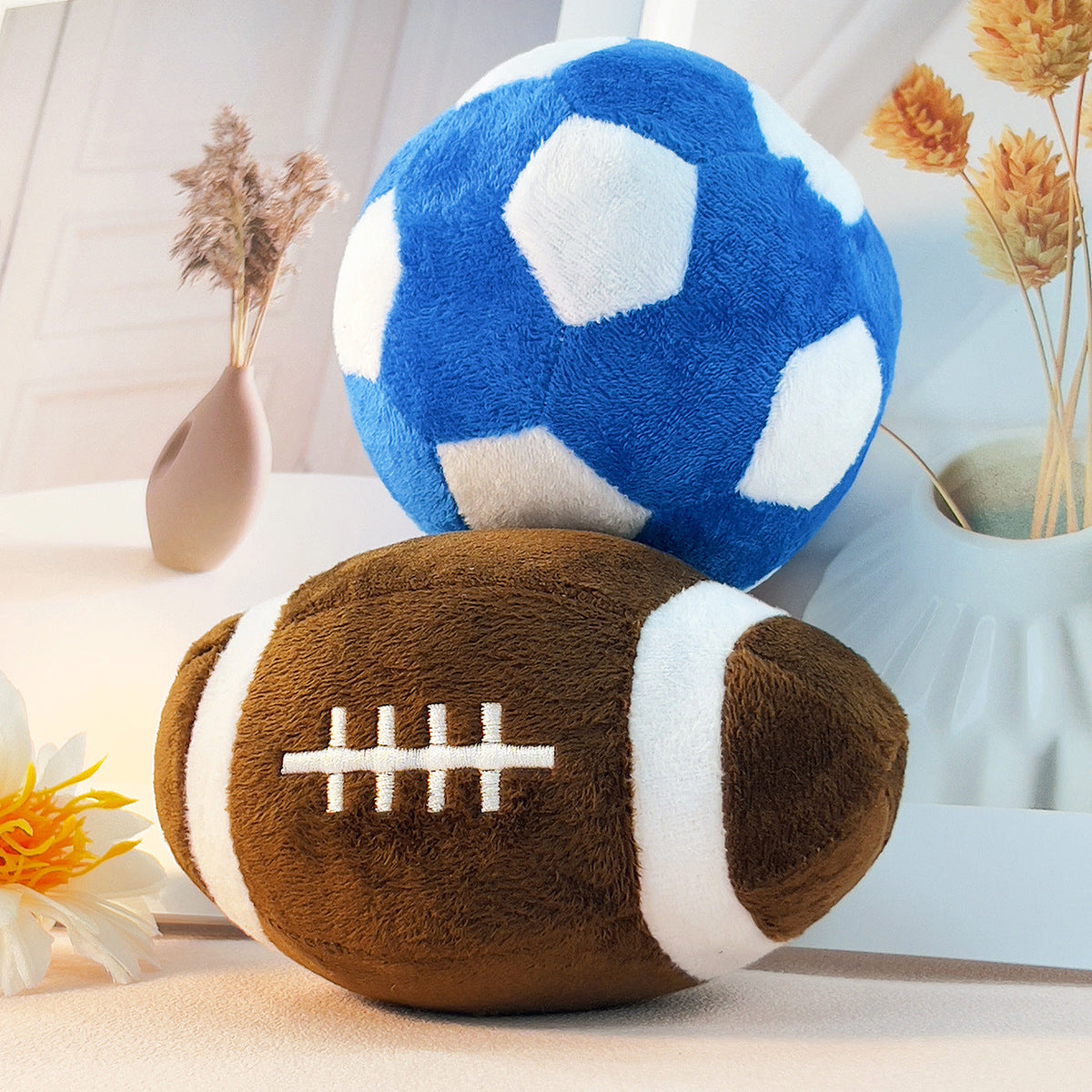 Rugby Football Interactive Puppy Toy – front view