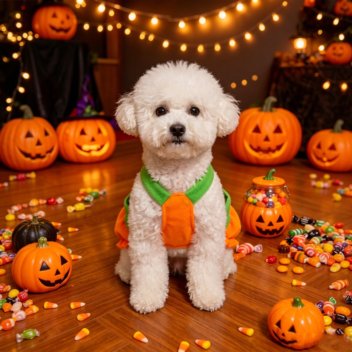Pumpkin Dog Costume Dress for Small Dogs – alternate view 1
