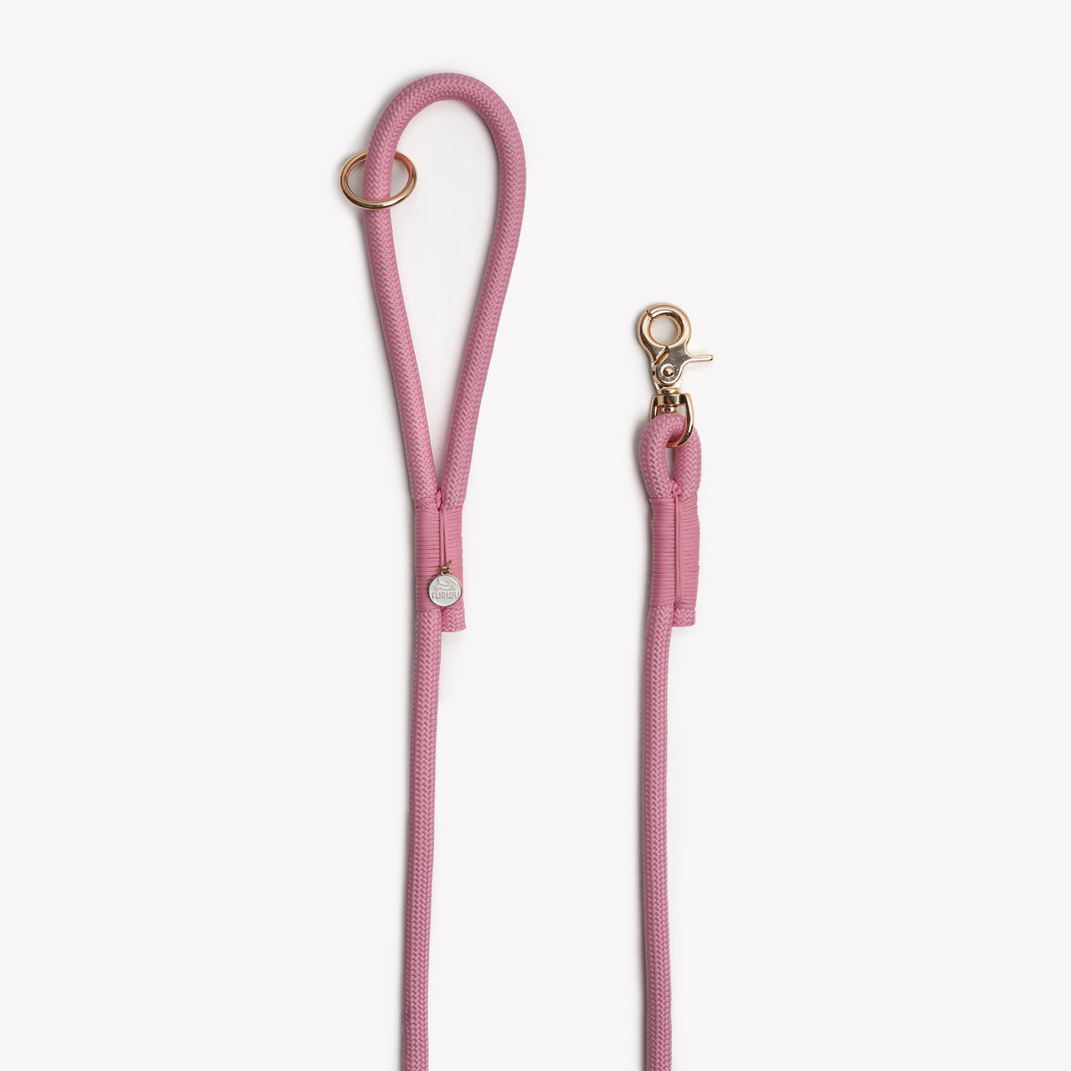 Pink Braided Rope Leash, alternate view