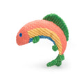 Raucous Rainbow Trout Knottie Plush Dog Toy, detail view