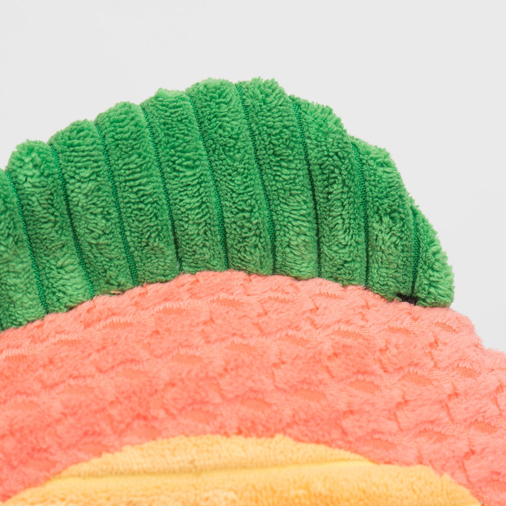Raucous Rainbow Trout Knottie Plush Dog Toy, back view