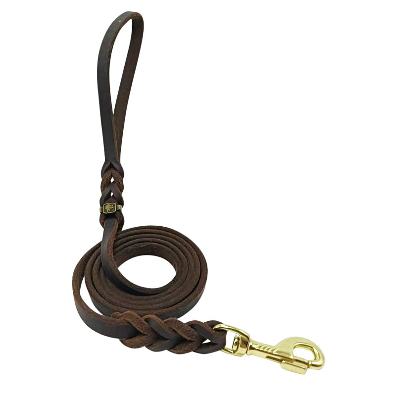 Hand-Knitted Cowhide Rope Dog Leash – Medium & Large Dogs – alternate view 5