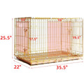 Copper Gold Wire Dog Crate – 24 to 42 Inch, Foldable – alternate view 11