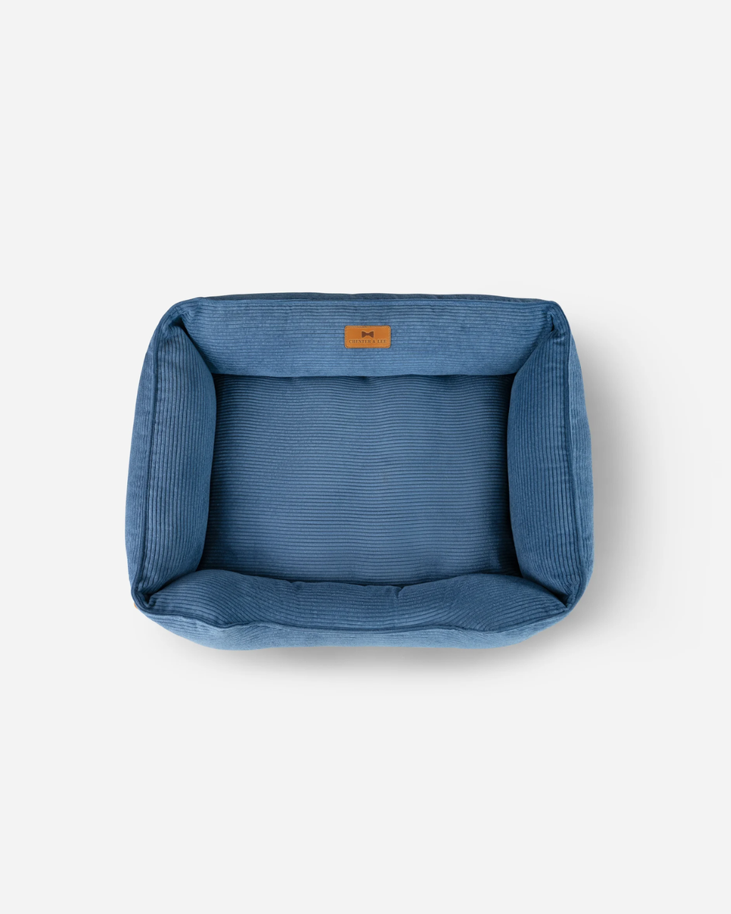 Chester and Lee fancy corduroy sleeper dog bed in calm blue