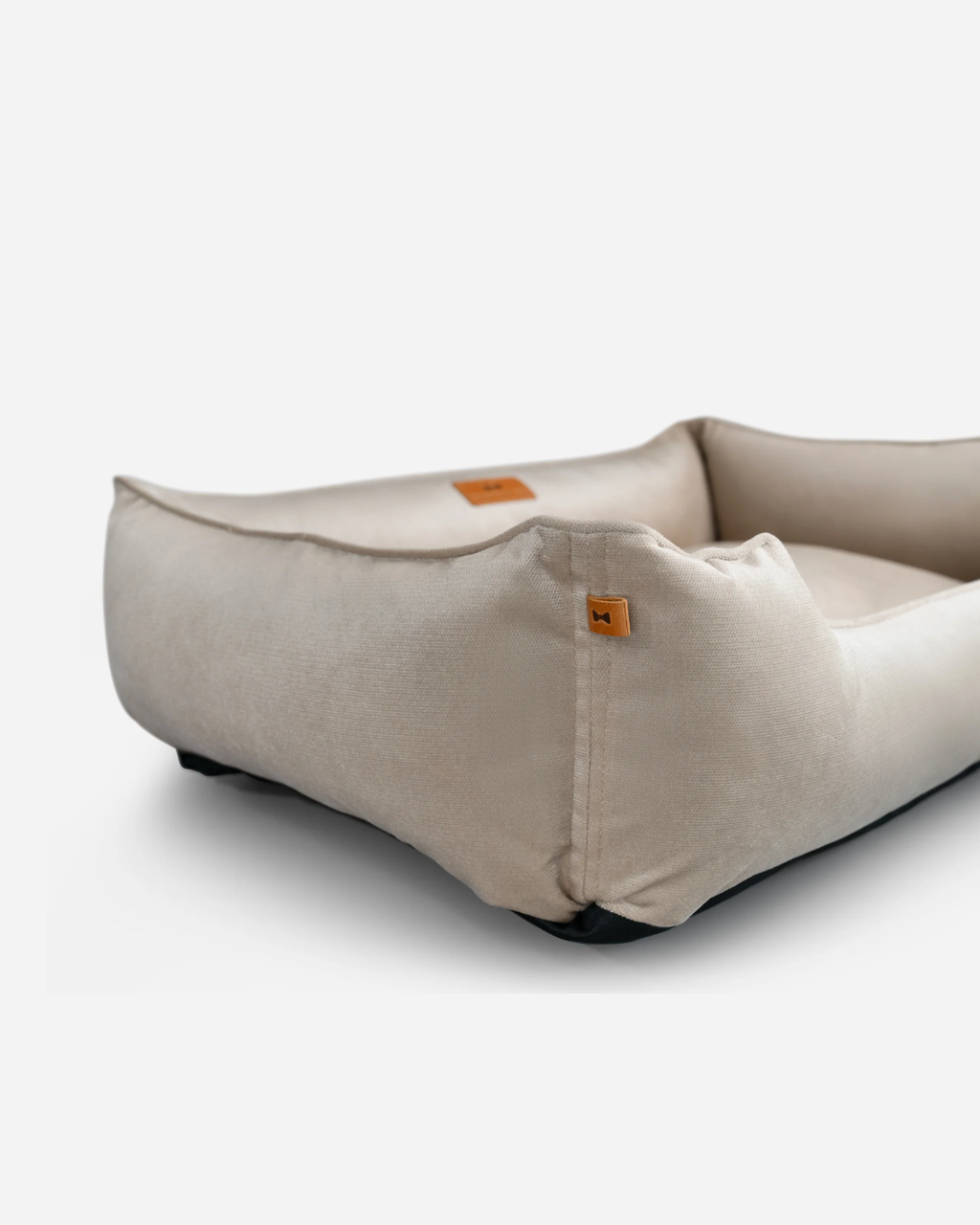 Chester and Lee classic velvet sleeper dog bed in warm beige