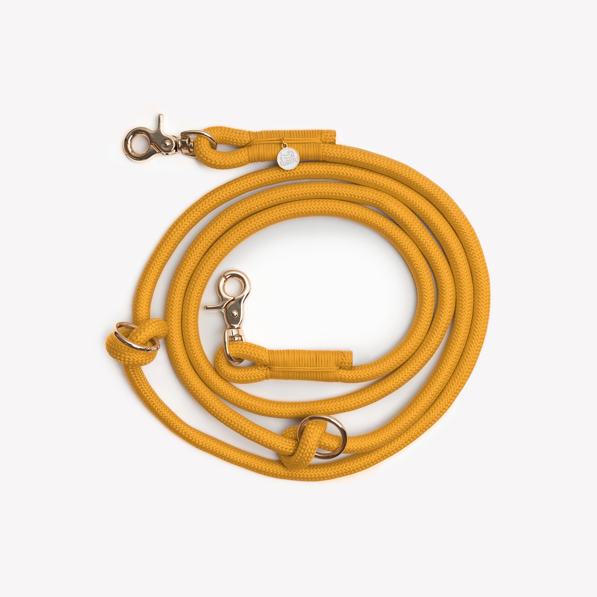 Yellow Hands Free Braided Leash, alternate view