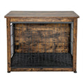 Wooden Dog Crate Furniture with Double Door and Tray Brown – photo 3 of 8