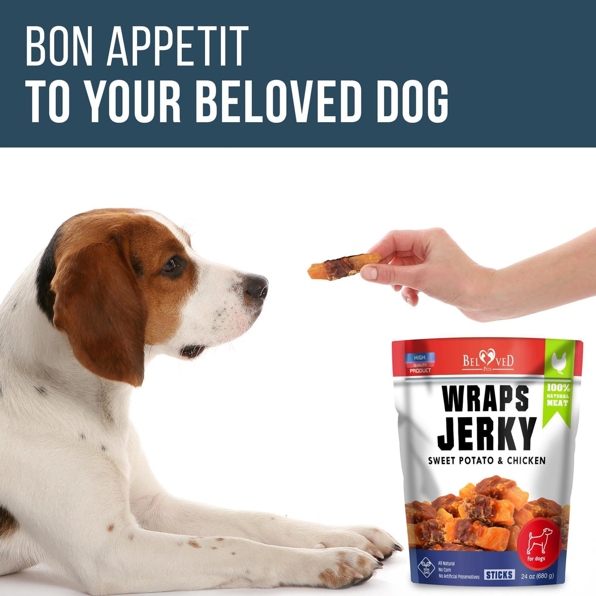 Chicken Jerky Dog Treats 24 oz Human-Grade Grain-Free Sweet Potato – alternate view 7