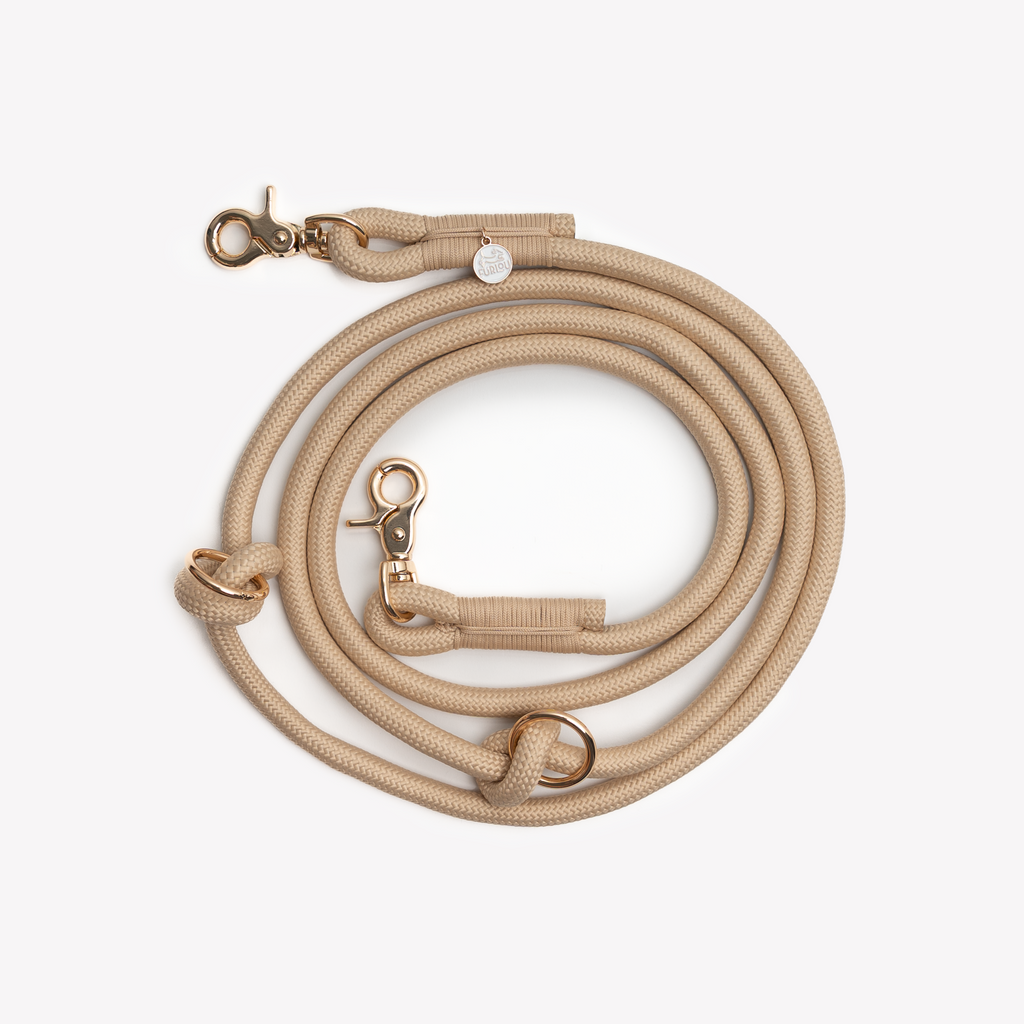 Tan Hands Free Braided Leash, alternate view