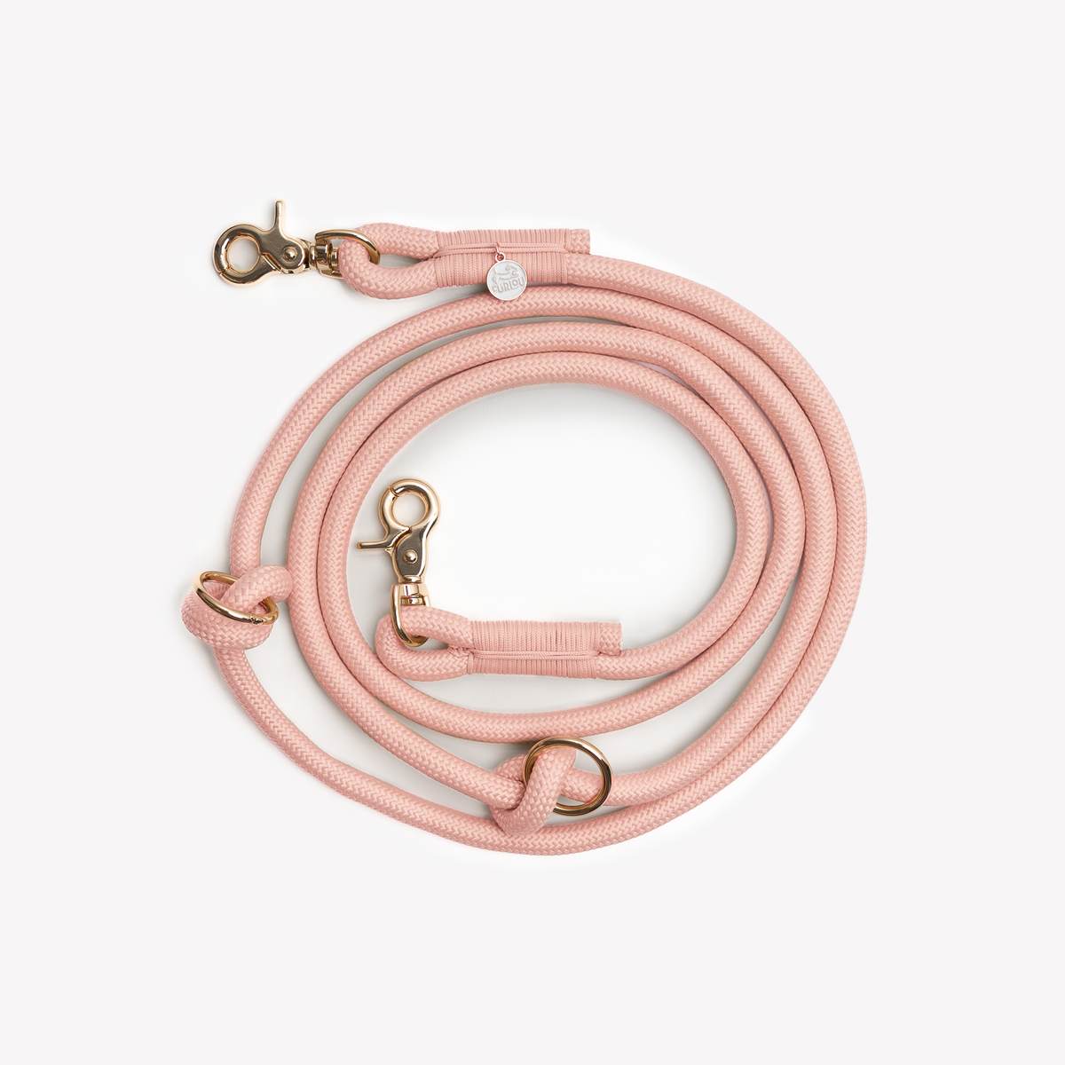 Powder Rose Hands Free Braided Leash, alternate view