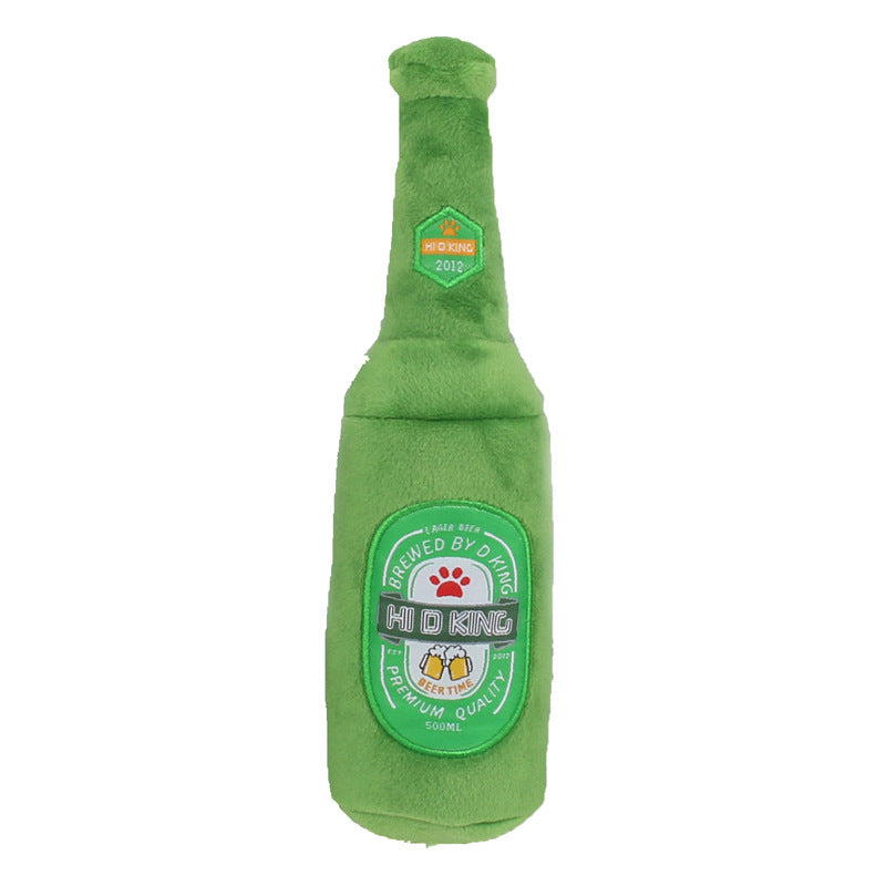 Beer Bottle Squeaky Plush Dog Toy – alternate view 2