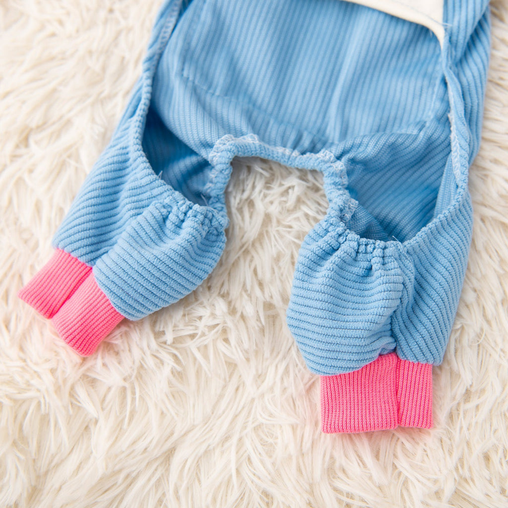 Color-Block Dog Jumpsuit with Suspenders Blue – photo 4 of 6