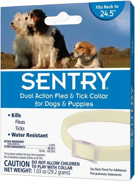 Sentry Dual Action Flea & Tick Collar for Dogs – front view