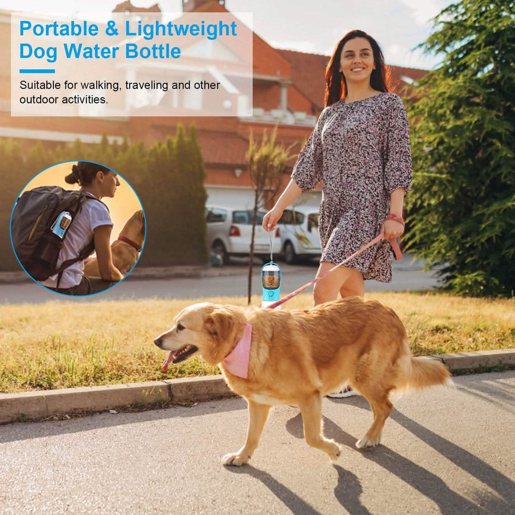 Portable Dog Water Dispenser 18.6 oz with Detachable Food Container – photo 14 of 17