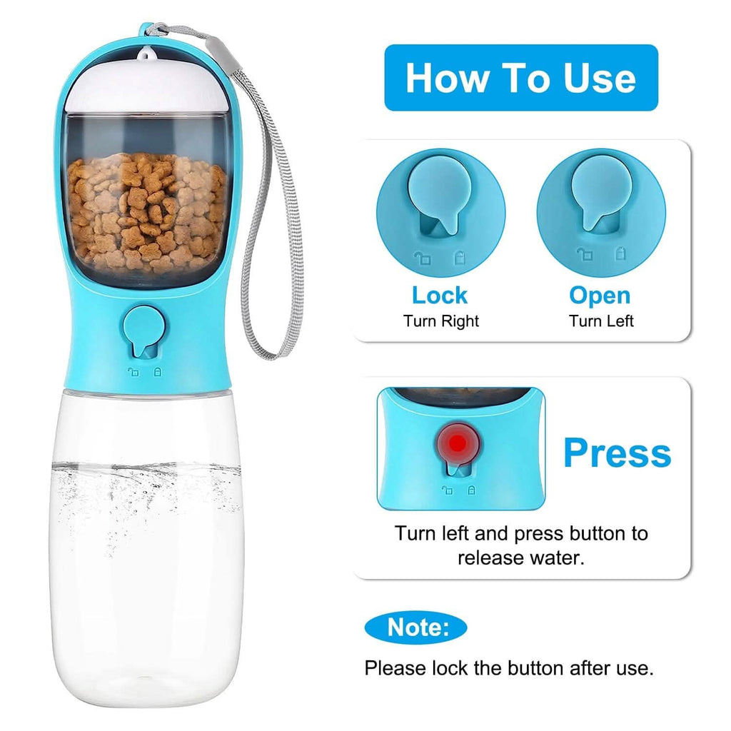 Portable Dog Water Dispenser 18.6 oz with Detachable Food Container – photo 8 of 17