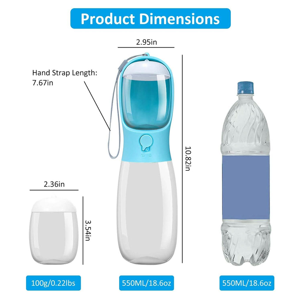Portable Dog Water Dispenser 18.6 oz with Detachable Food Container – photo 9 of 17