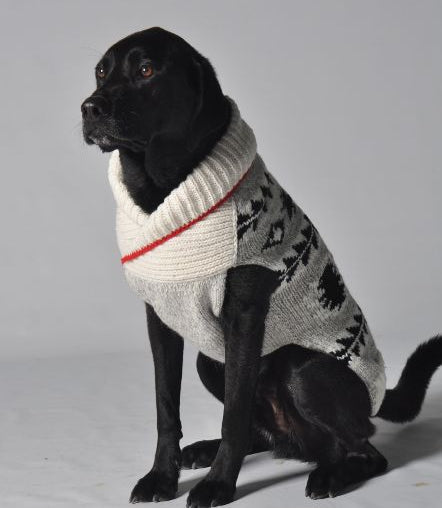 Jackson Dog Sweater Shawl Collar in Grey Black and White – photo 3 of 9