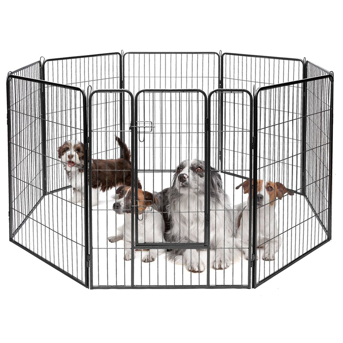 8-Panel Heavy-Duty Metal Dog Playpen with Door – photo 8 of 9