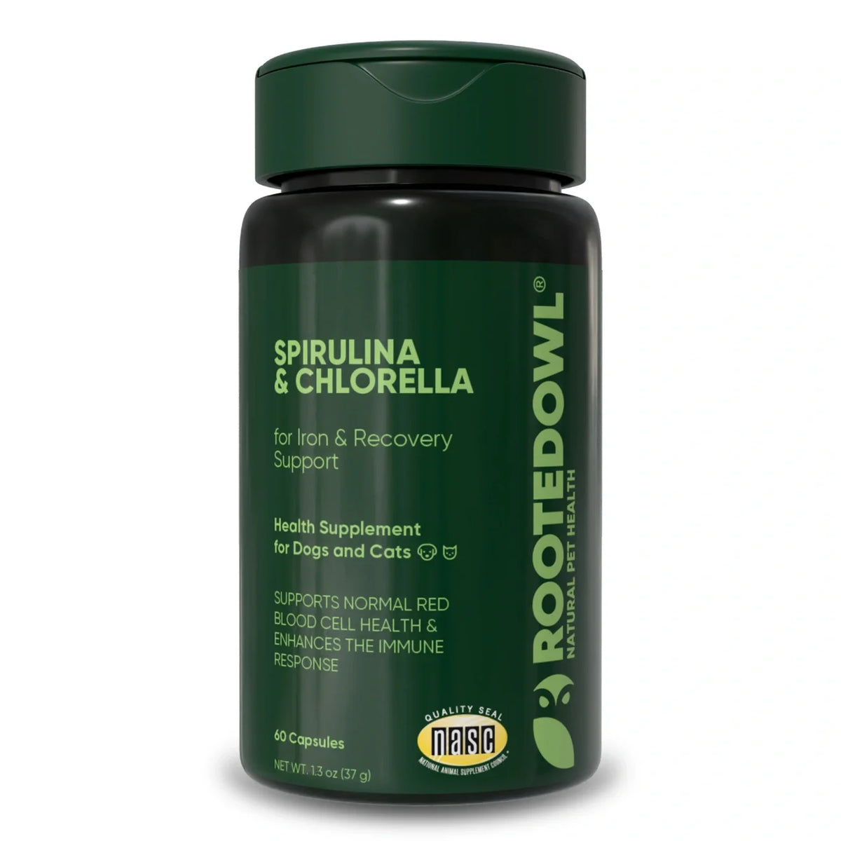 Rooted Owl Spirulina and Chlorella supplement capsules – photo 1 of 9