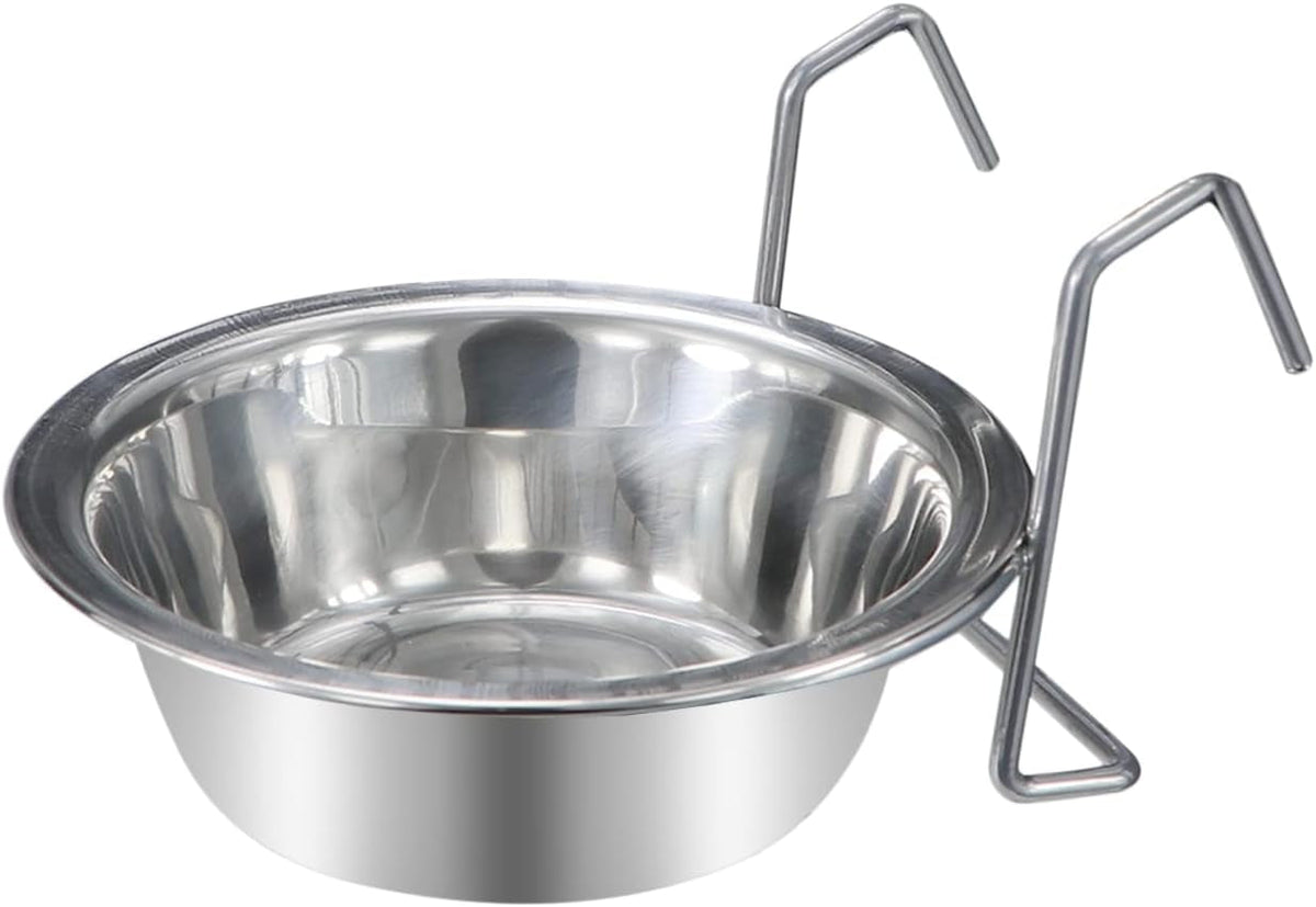 Pet Bowl Stainless Steel Hanging Food Water Bowls Bird Cage Feeder for