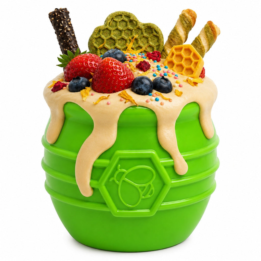 SodaPup Honey Pot eCup apple green rubber treat dispenser – photo 1 of 9