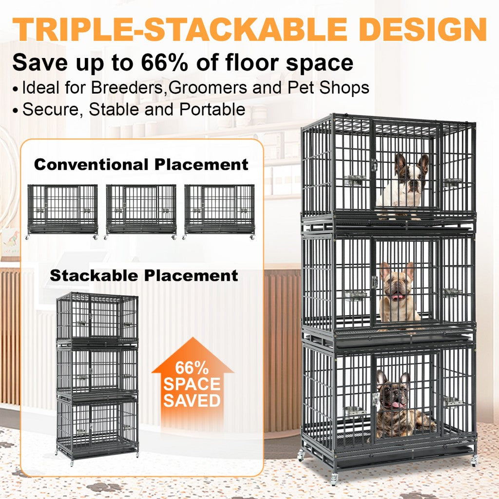37 Inch Stackable Heavy Duty Dog Crate – alternate view 2