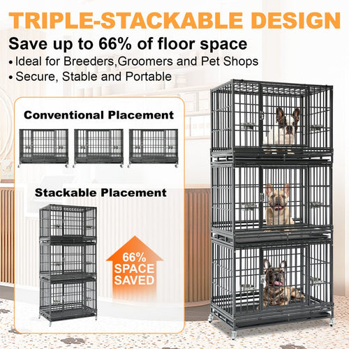 37 Inch Stackable Heavy Duty Dog Crate – alternate view 2