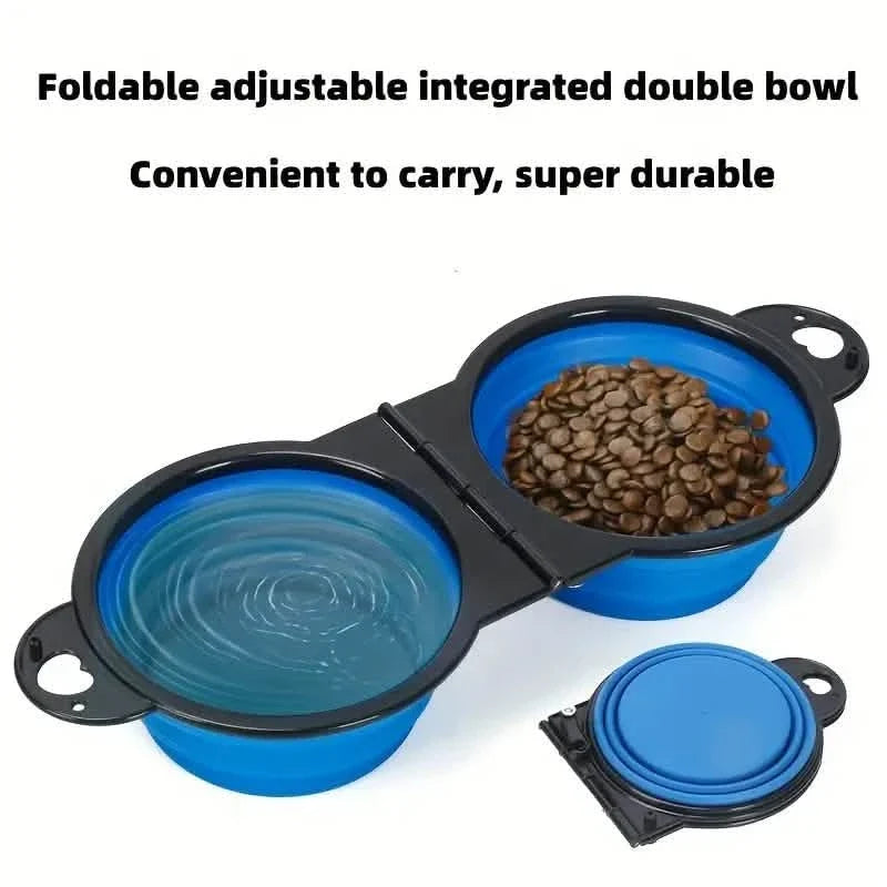 2-in-1 Collapsible Double Dog Bowl Silicone Travel – photo 7 of 9