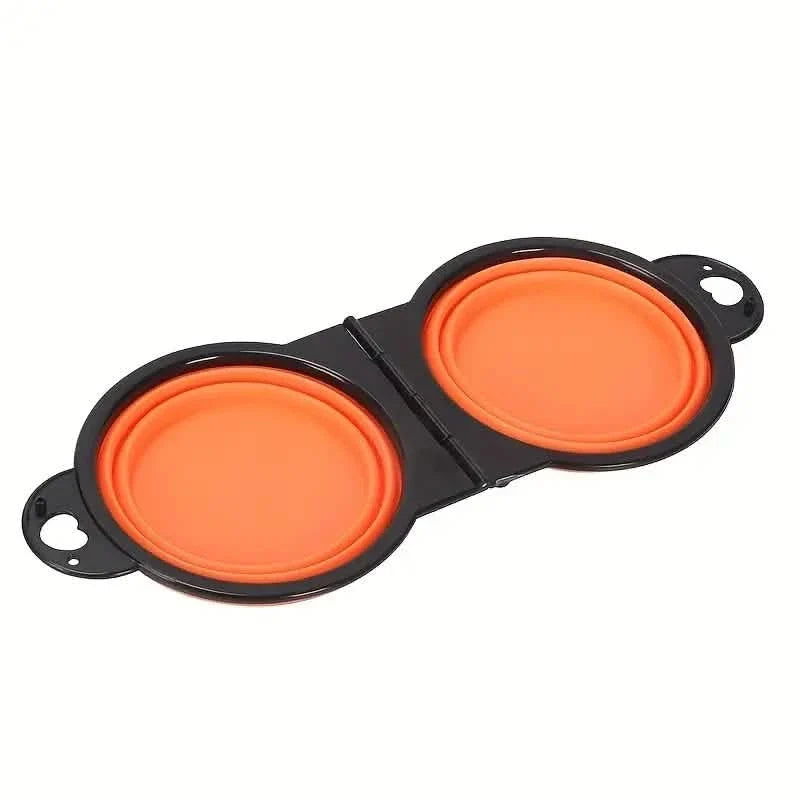 2-in-1 Collapsible Double Dog Bowl Silicone Travel – photo 5 of 9