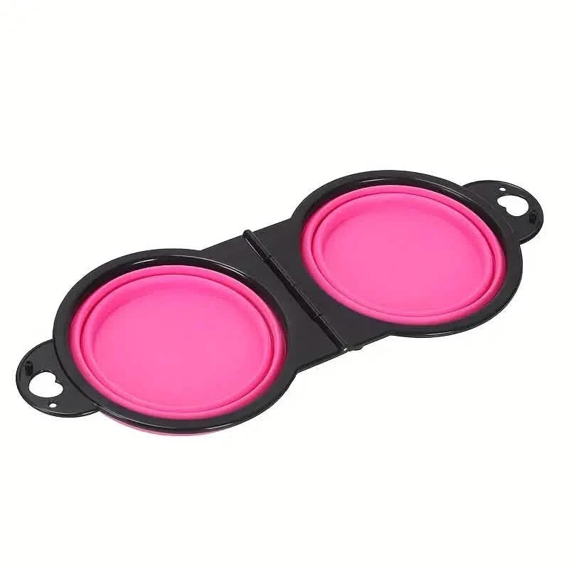 2-in-1 Collapsible Double Dog Bowl Silicone Travel – photo 4 of 9