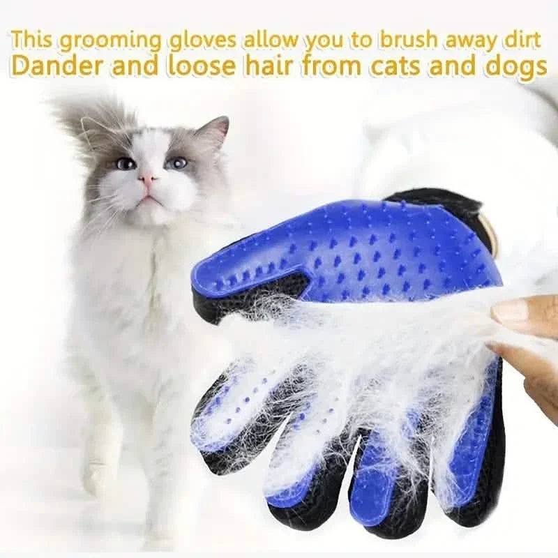 2-in-1 Pet Grooming Gloves with Brush for Dogs and Cats – photo 4 of 6