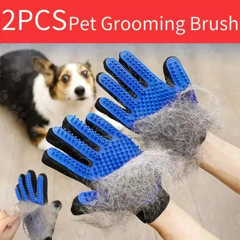 2-in-1 Pet Grooming Gloves with Brush for Dogs and Cats – photo 5 of 6