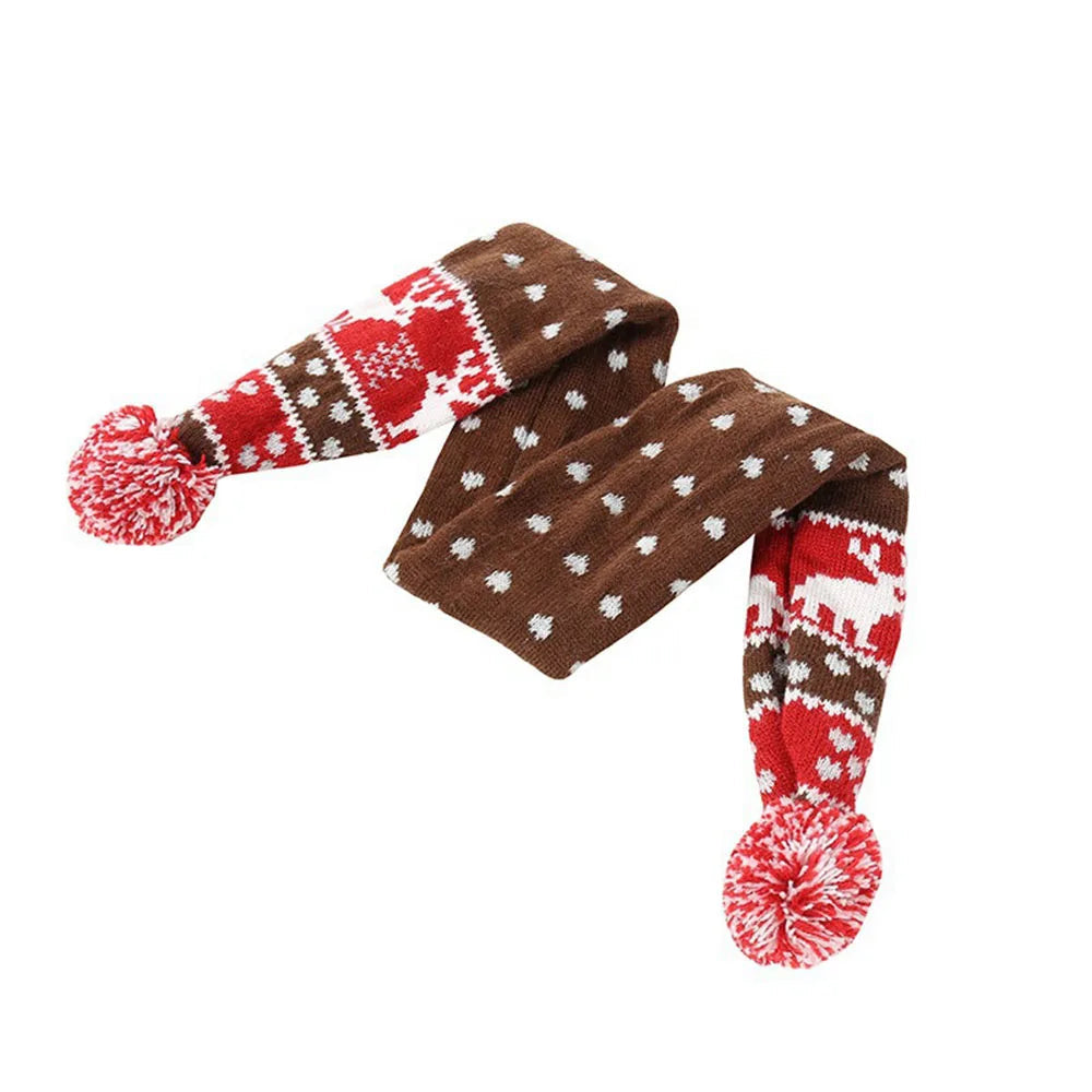 Christmas Dog Scarf Knitted Elk Design Striped – photo 5 of 10
