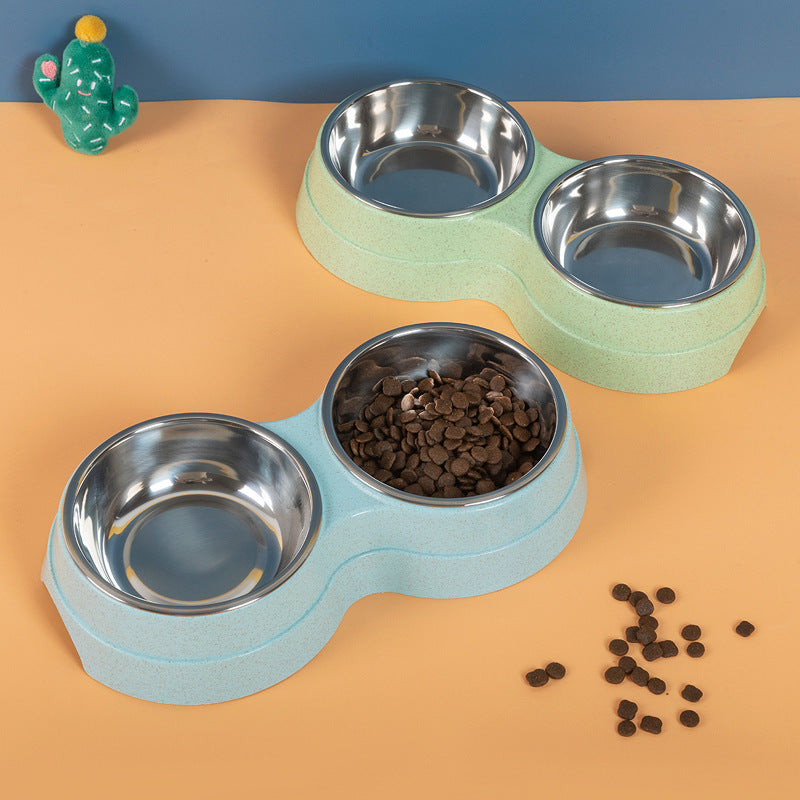 Double Stainless Steel Pet Bowls – Dog Food & Water Feeder – alternate view 3
