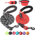 2-Pack Padded Reflective Dog Leashes – 5/6 FT – front view