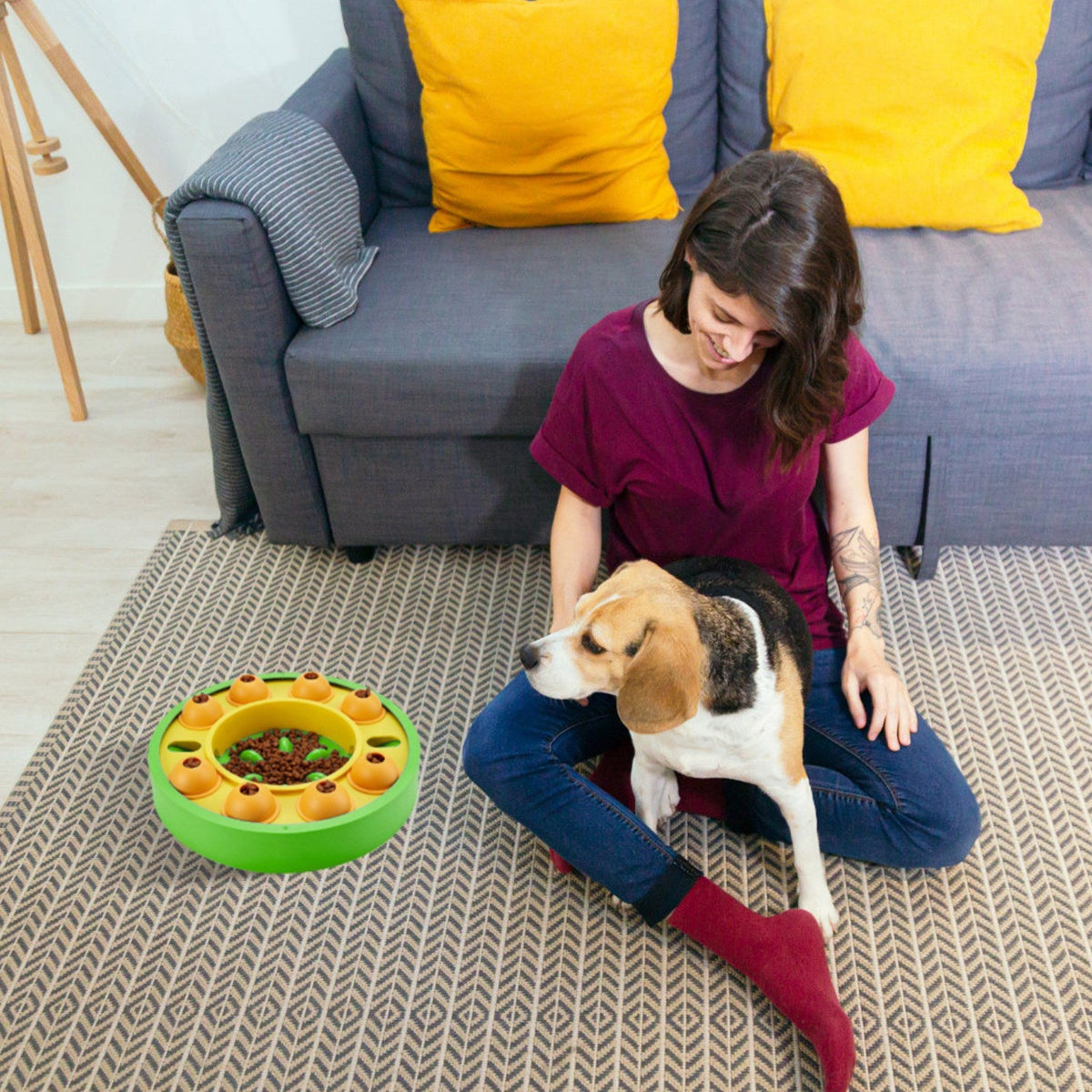 Dog Puzzle Slow Feeder Bowl – Interactive Treat Dispensing Toy – alternate view 3