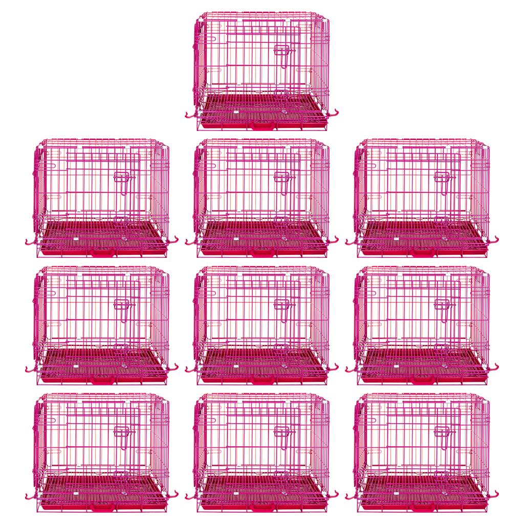 24-42 Inch Pink Wire Dog Crate – alternate view 22