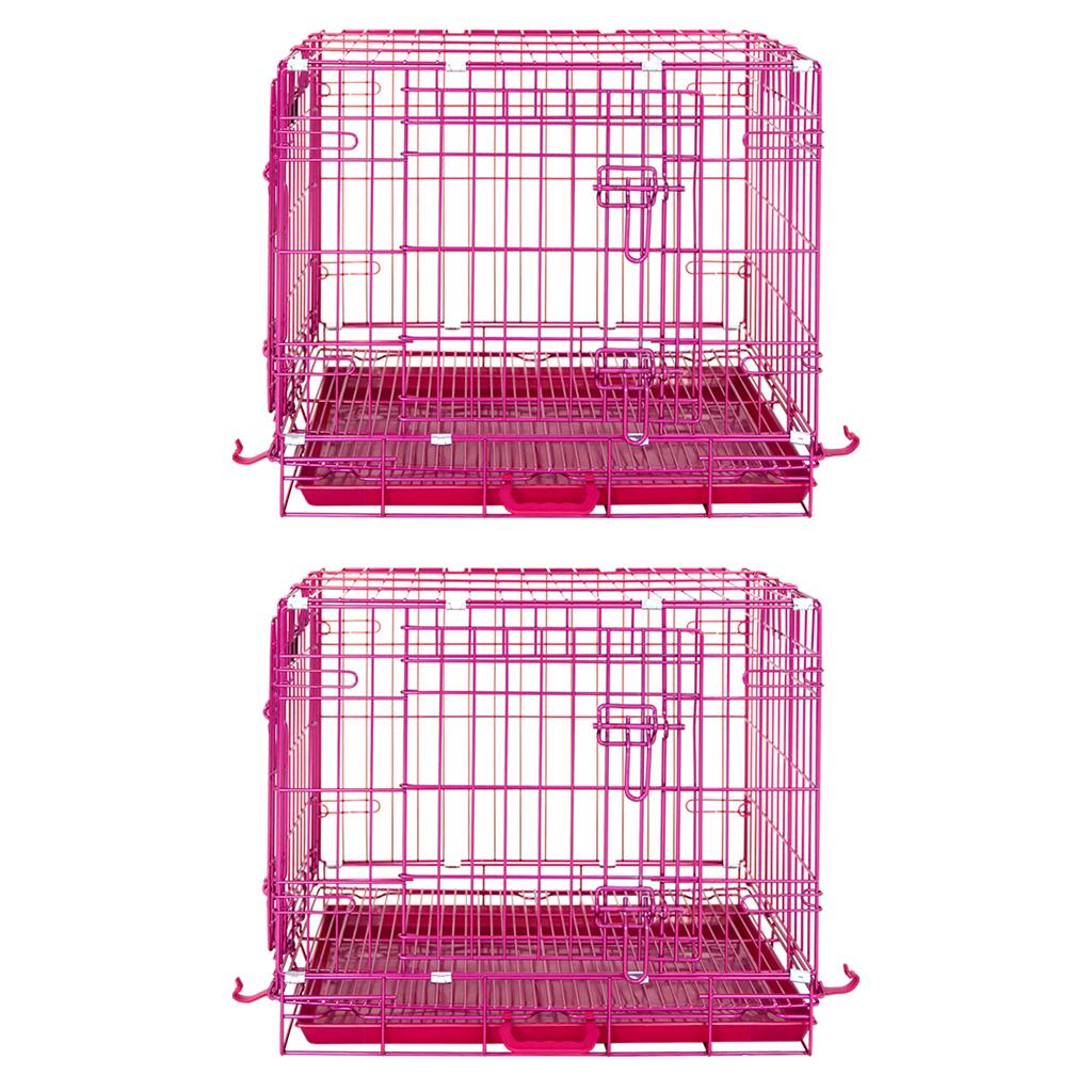 24-42 Inch Pink Wire Dog Crate – alternate view 38