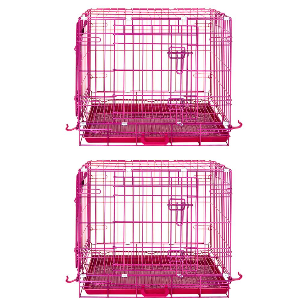24-42 Inch Pink Wire Dog Crate – alternate view 17